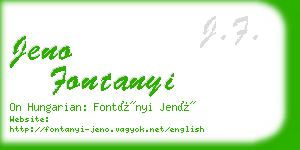 jeno fontanyi business card